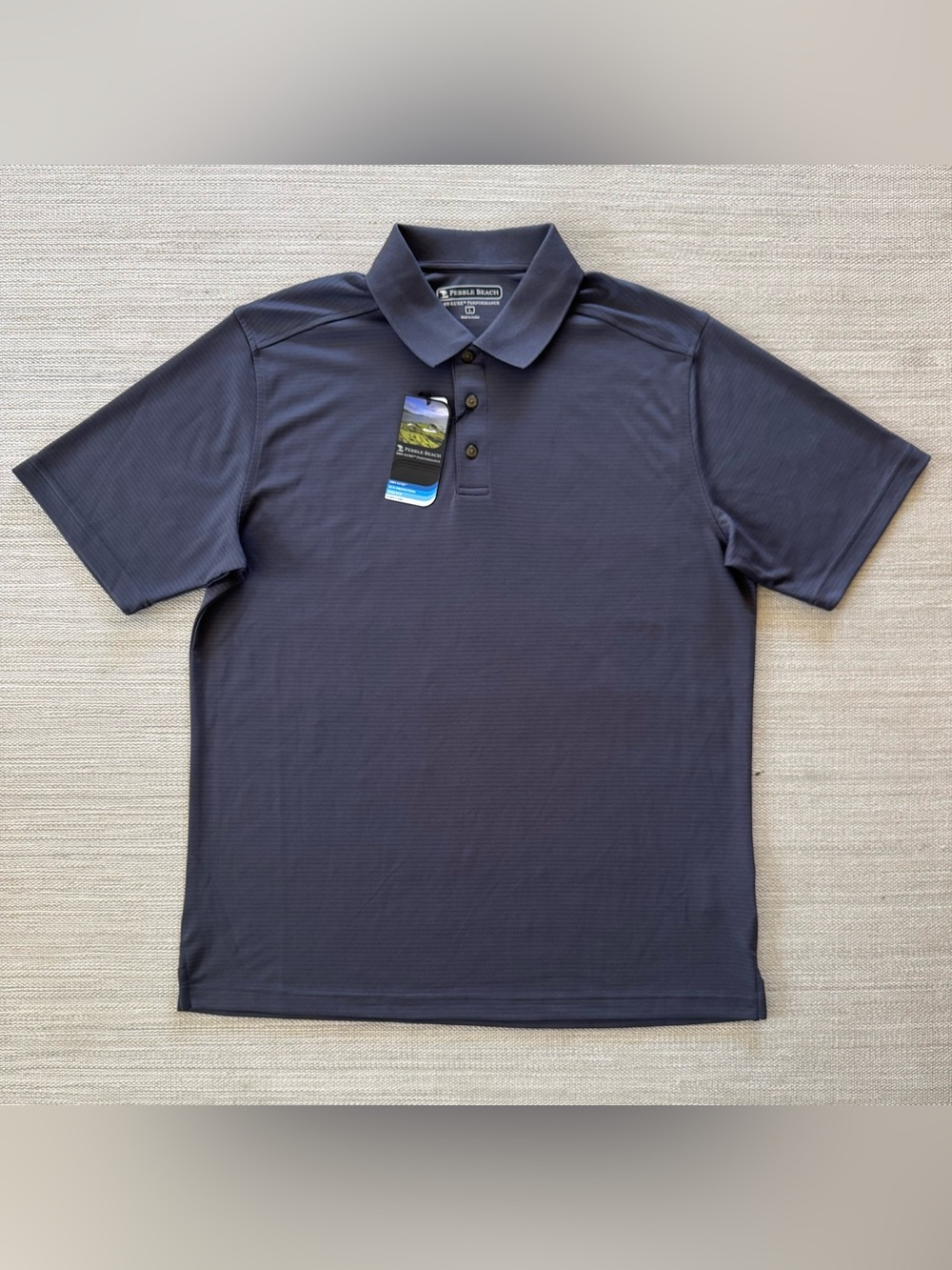 Pebble Beach Performance golf polo dark grey short sleeve men’s size L NWT